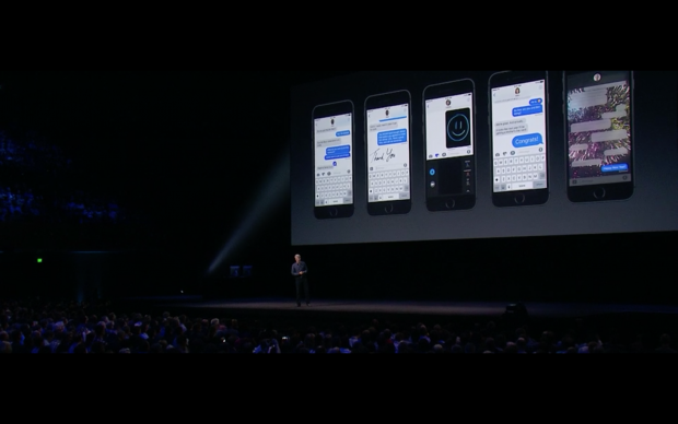 Apple zeigt iOS 10. (Bild: Apple/Screenshot: Golem.de)